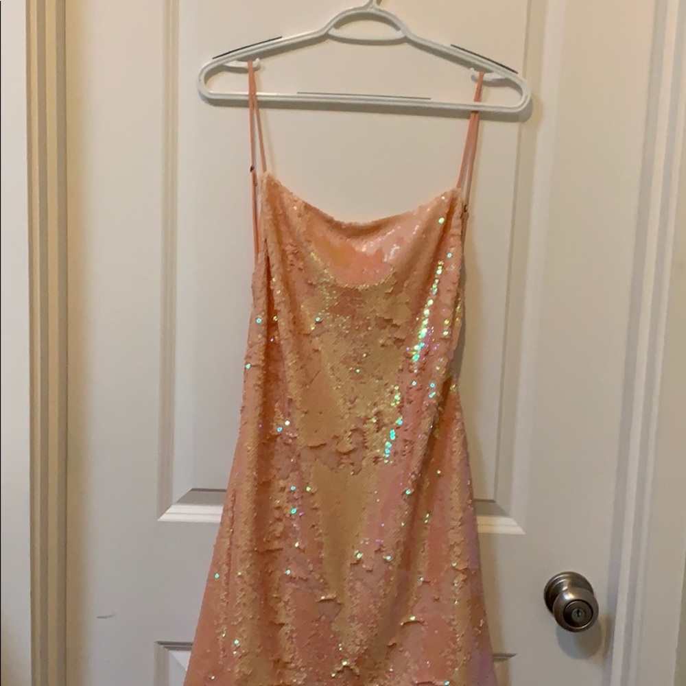 Urban outfitters pink reversible sequin mini dress